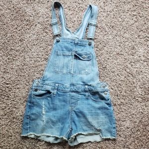 Overall Denim Shorts